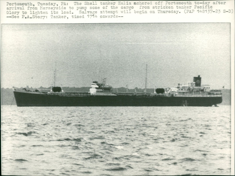 Shipping: Civilian: Tankers - Halia - Vintage Photograph