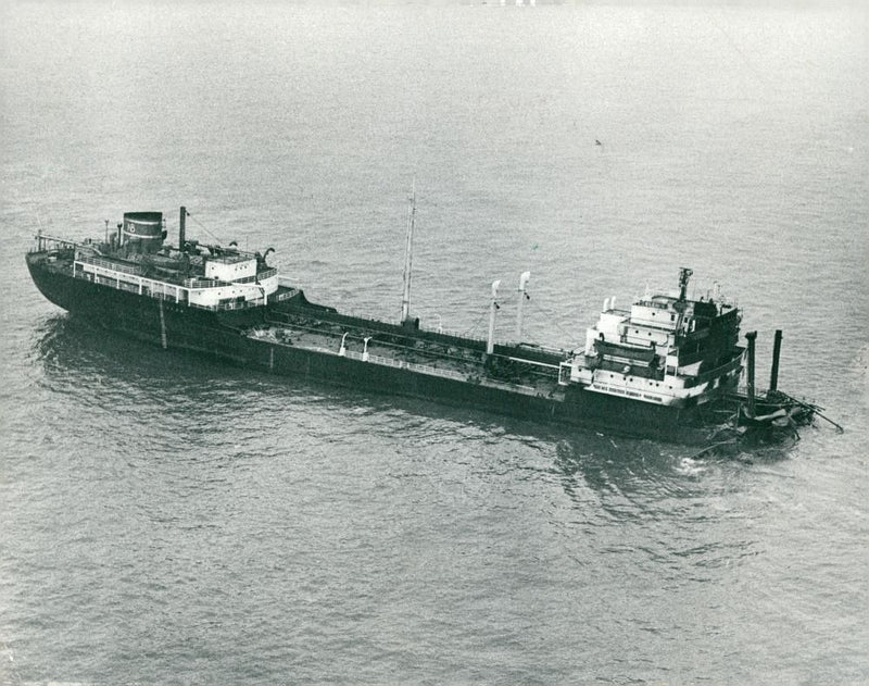 The Tanker Eleni V settles in the water. - Vintage Photograph