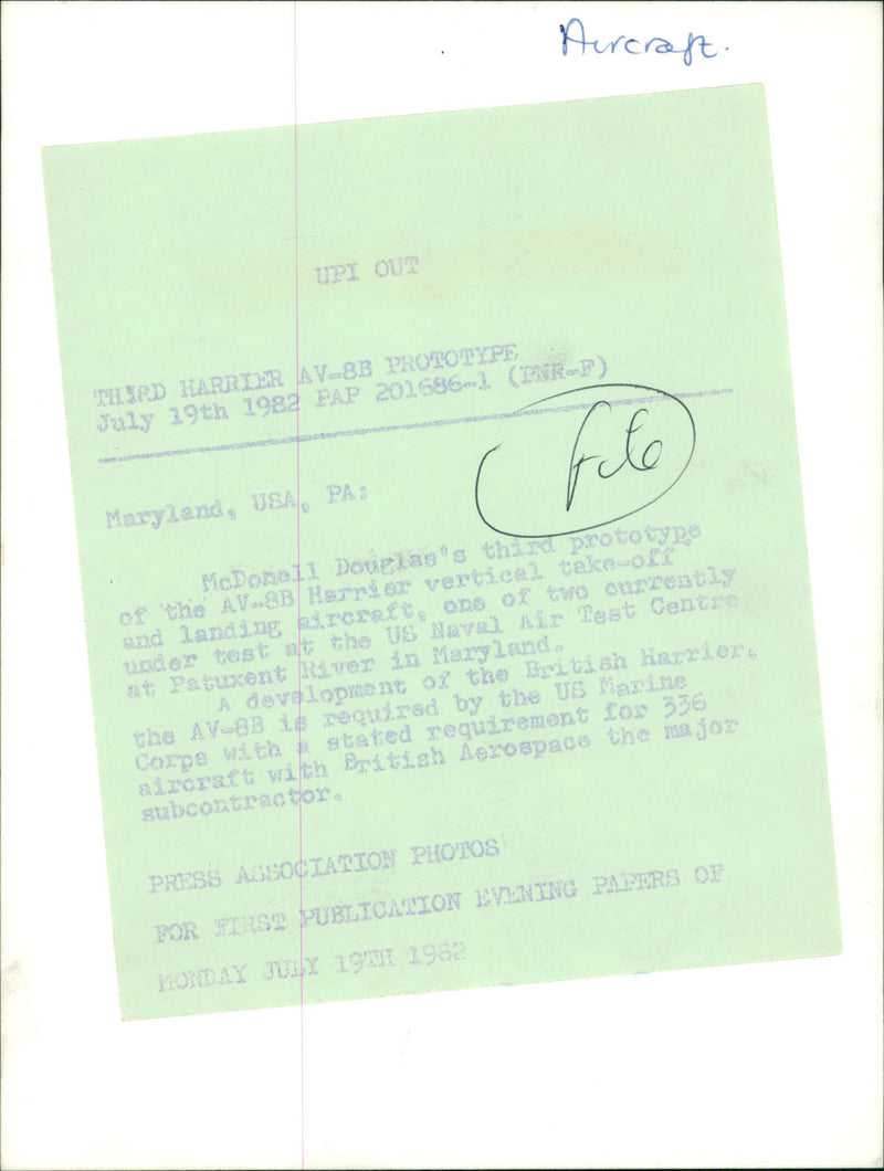 Aircraft Military - Vintage Photograph