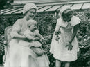 Queen Elizabeth The Queen Mother with Princess Anne and Prince Andrew. - Vintage Photograph
