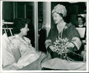 Queen Elizabeth The Queen Mother with Mrs Elsie Thomson. - Vintage Photograph