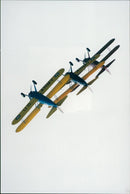 U.S army stearman aerobatics display. - Vintage Photograph