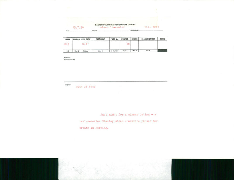 Cars: Steam: Twelve-seater Stanley - Vintage Photograph