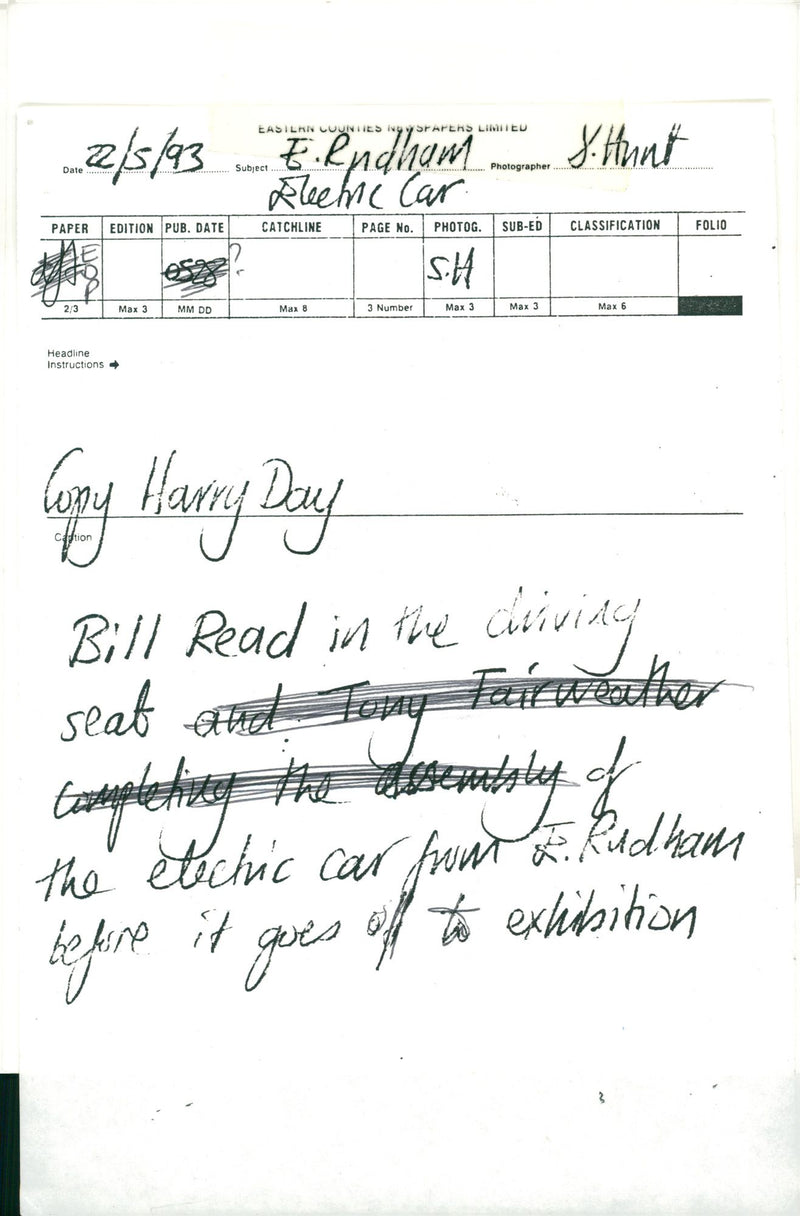 Cars: Electric: Bill Read - Vintage Photograph