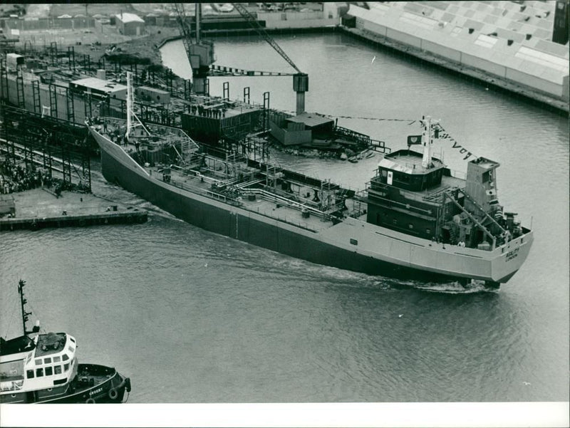 Tanker Agility's launching ceremony - Vintage Photograph