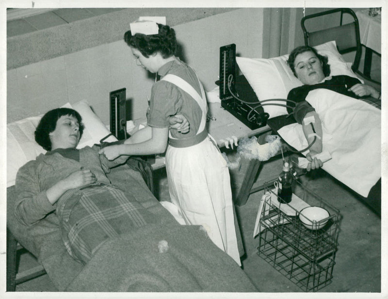 Blood transfusions. - Vintage Photograph