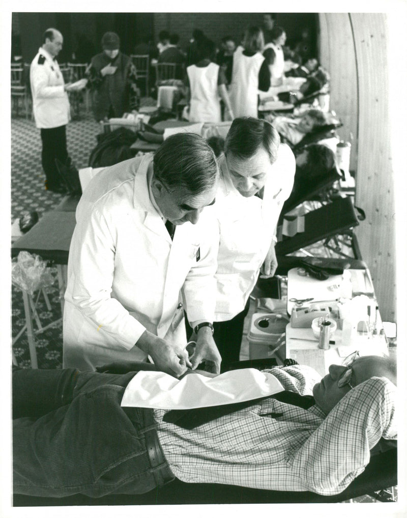 Blood transfusion. - Vintage Photograph