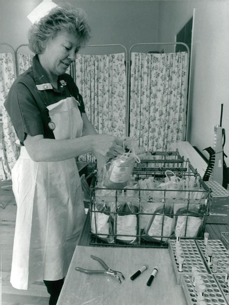 Blood transfusion. - Vintage Photograph