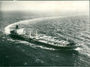 Japan-built tanker on maiden voyage - Vintage Photograph