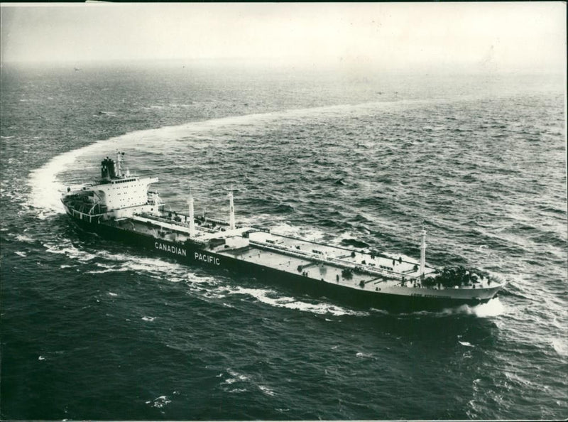 Japan-built tanker on maiden voyage - Vintage Photograph