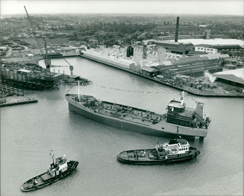 Tanker Agility's launching ceremony - Vintage Photograph