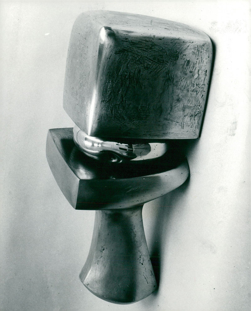 Sculpture Polished bronze by Professor Bernard Meadows - Vintage Photograph