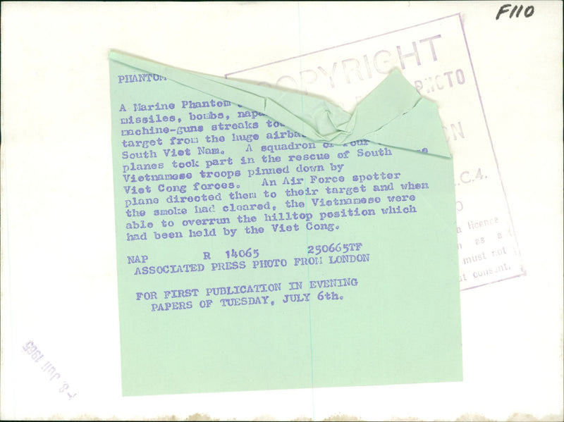 Marine Phantom, A squadron of planes took part. - Vintage Photograph