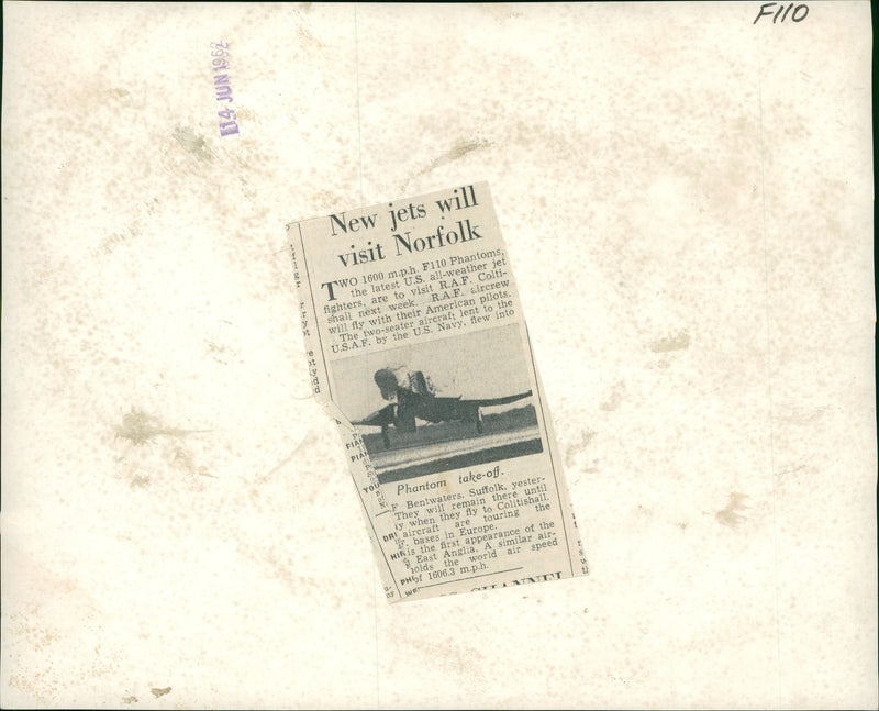 F110 Phantom the latest U.S. all weather jet fighers. - Vintage Photograph