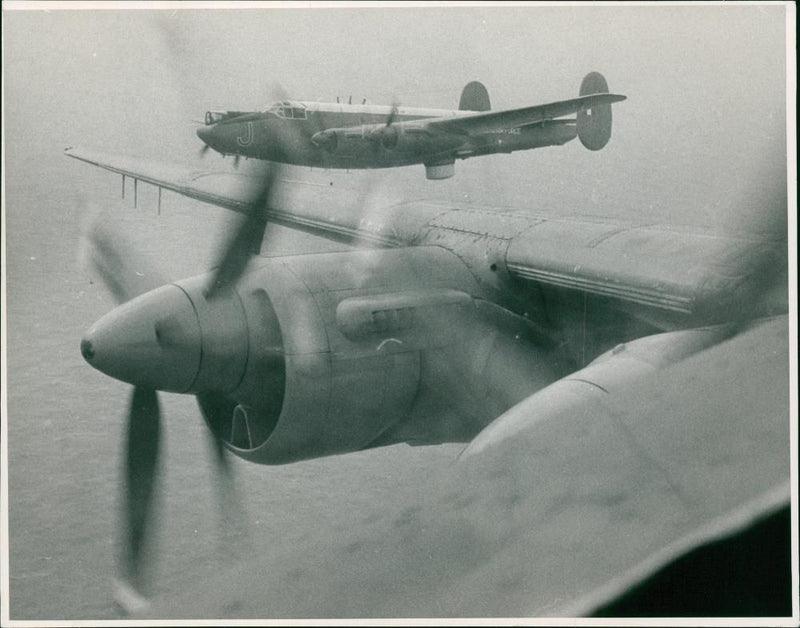 Aircraft: Military: Honington Shackletons - Vintage Photograph