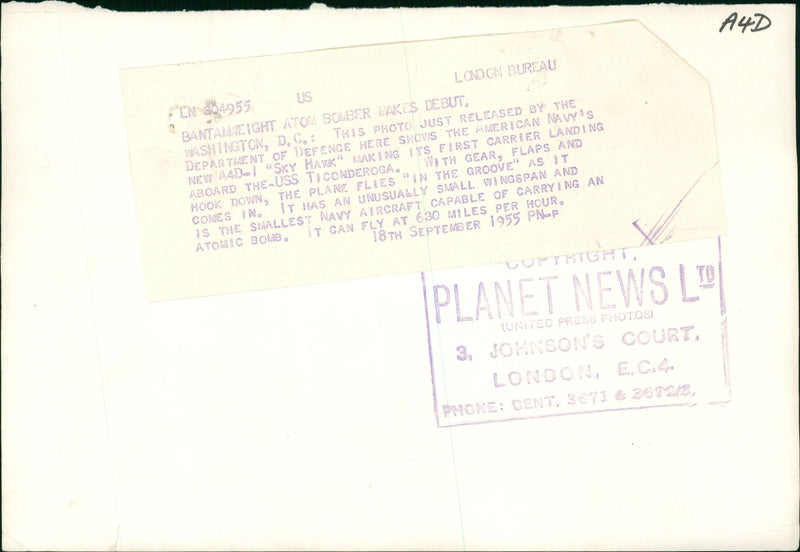 Aircraft: Military: American Navy's A4D-1 "Sky Hawk" - Vintage Photograph