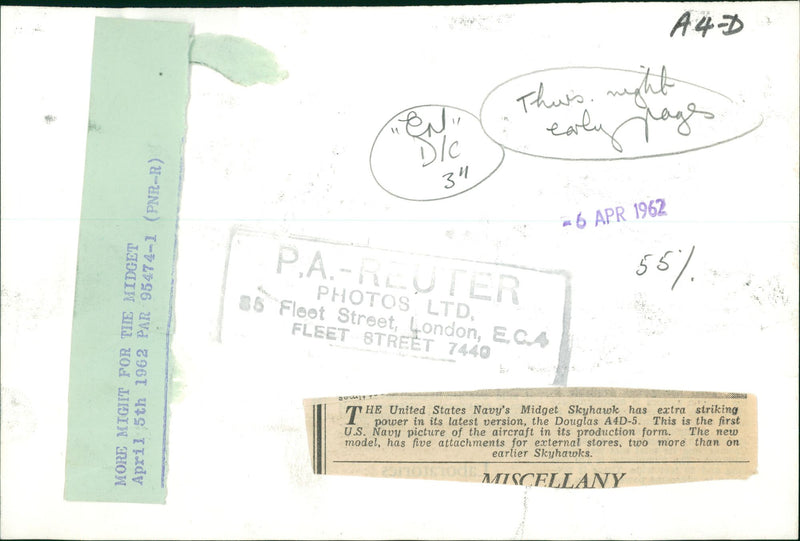 Aircraft: Military: United States Navy's Midget Skyhawk - Vintage Photograph