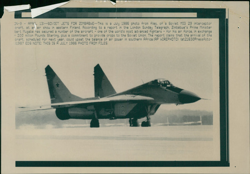Soviet Jets Zimbabwe MIG 29. - Vintage Photograph