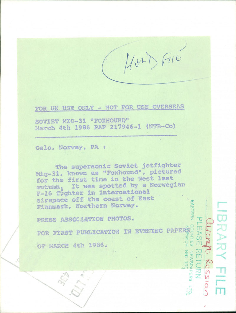 The supersonic soviet jetfighter. - Vintage Photograph