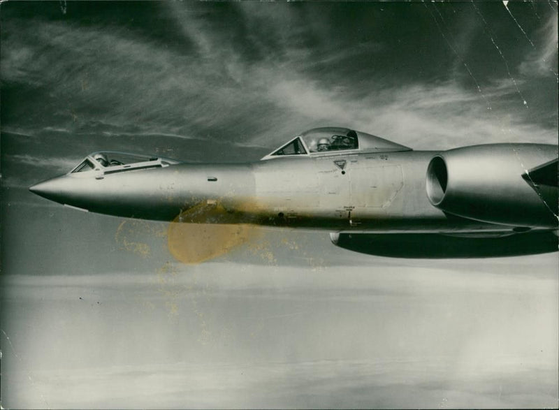 Pilot can take it lying down. - Vintage Photograph