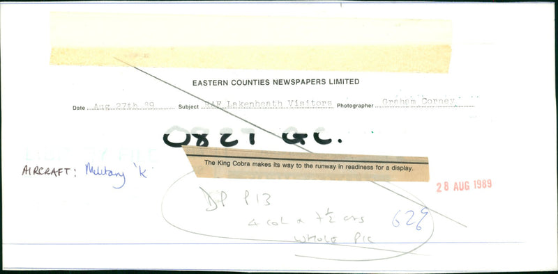 Aircraft: Military: The King Cobra - Vintage Photograph