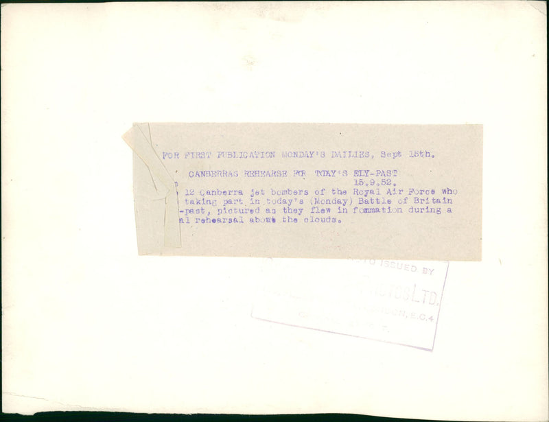 Aircraft: Military: Canberra jet bombers - Vintage Photograph