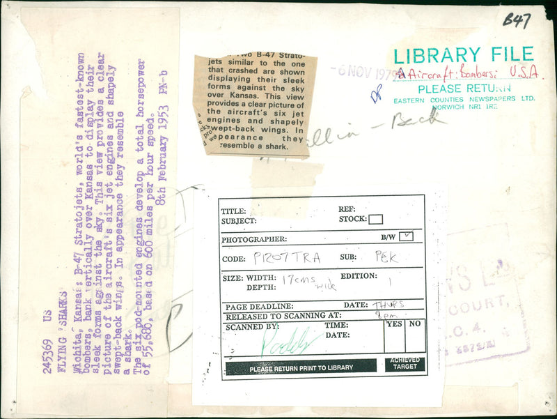 B-47 Stratojets. - Vintage Photograph