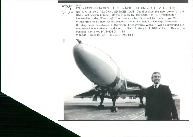 1993 MILITARY AIRCRAFT BRITISH FLIGHT DAVID - Vintage Photograph