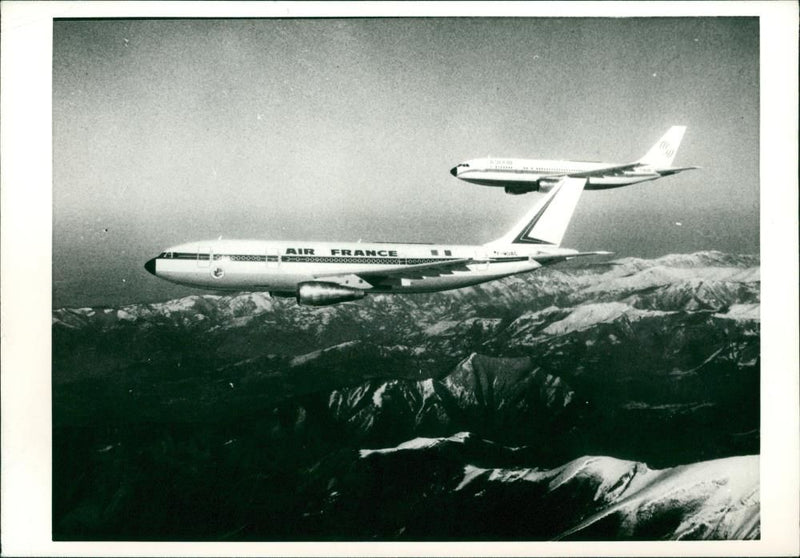 The first two european airbuses. - Vintage Photograph