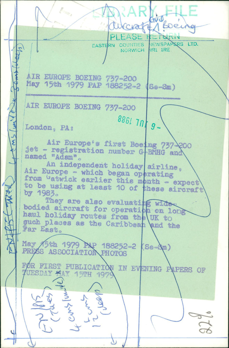 Aircraft: Civil: Boeing - Vintage Photograph