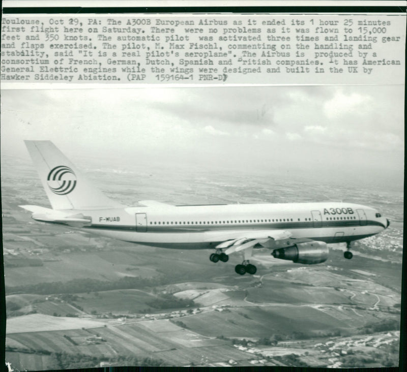 The A300B European Airbus first flight - Vintage Photograph