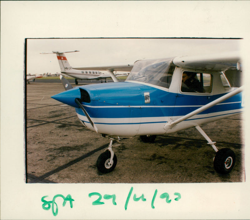 Cessna leaving to fly aircraft. - Vintage Photograph