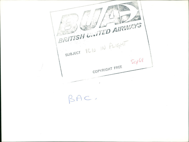 BAC Aircraft VC10 in Flight. - Vintage Photograph