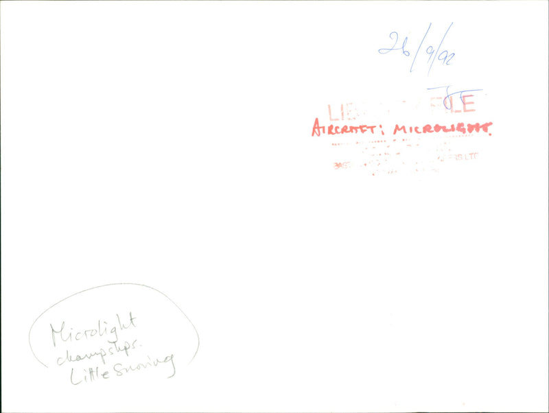 Aircraft Microlight - Vintage Photograph