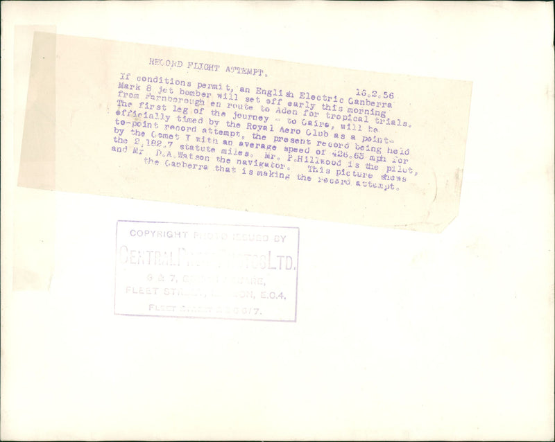 Canberra Mark 8 Jet Bomber - Vintage Photograph