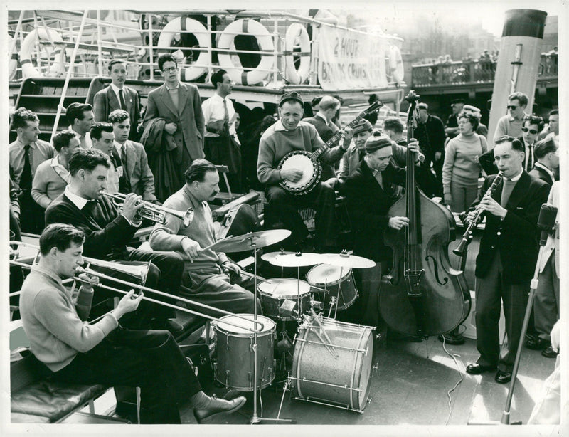 Broadland Jazz Shuffle on the 1889 Queen of the Broads - Vintage Photograph