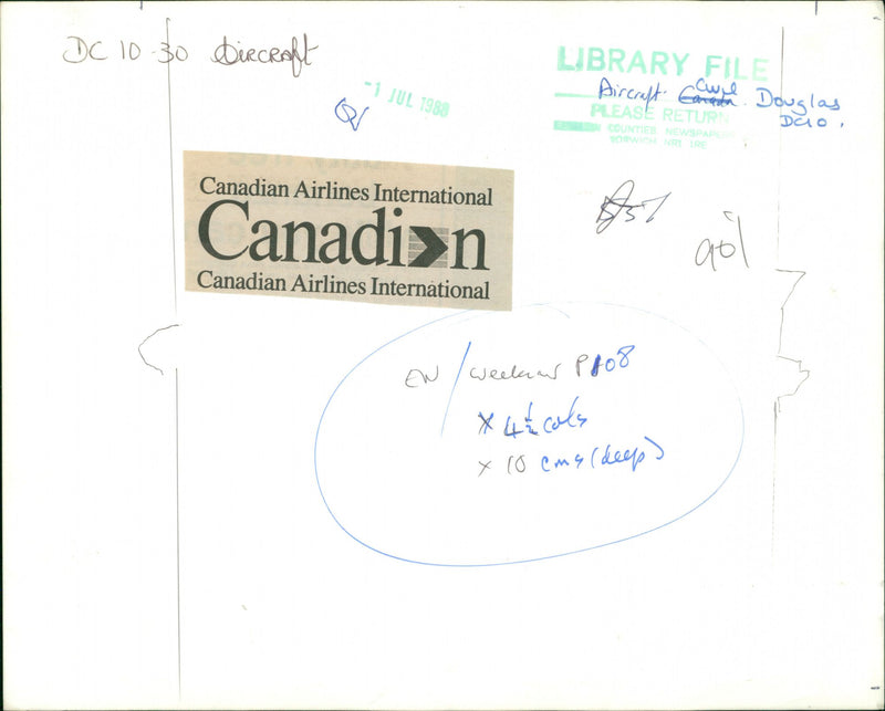 The Canadian Airlines International. - Vintage Photograph