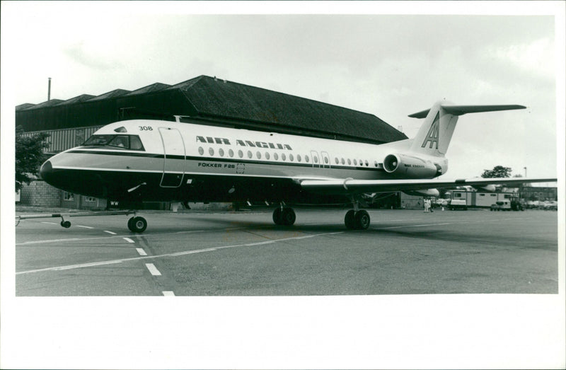 Aircraft: Air Anglia Fokker F 28 - Vintage Photograph
