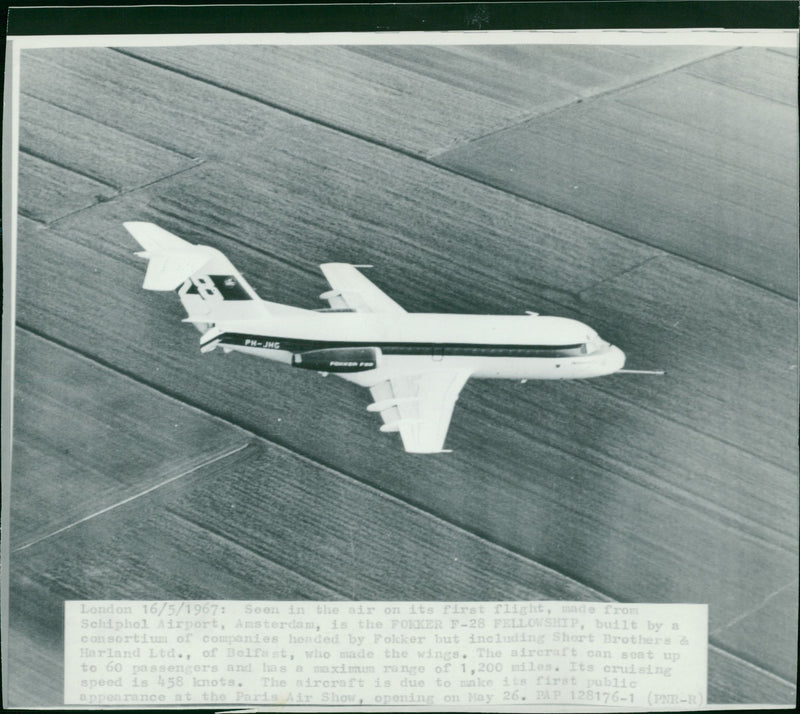 Aircraft: Civil: Fooker F28 - Vintage Photograph