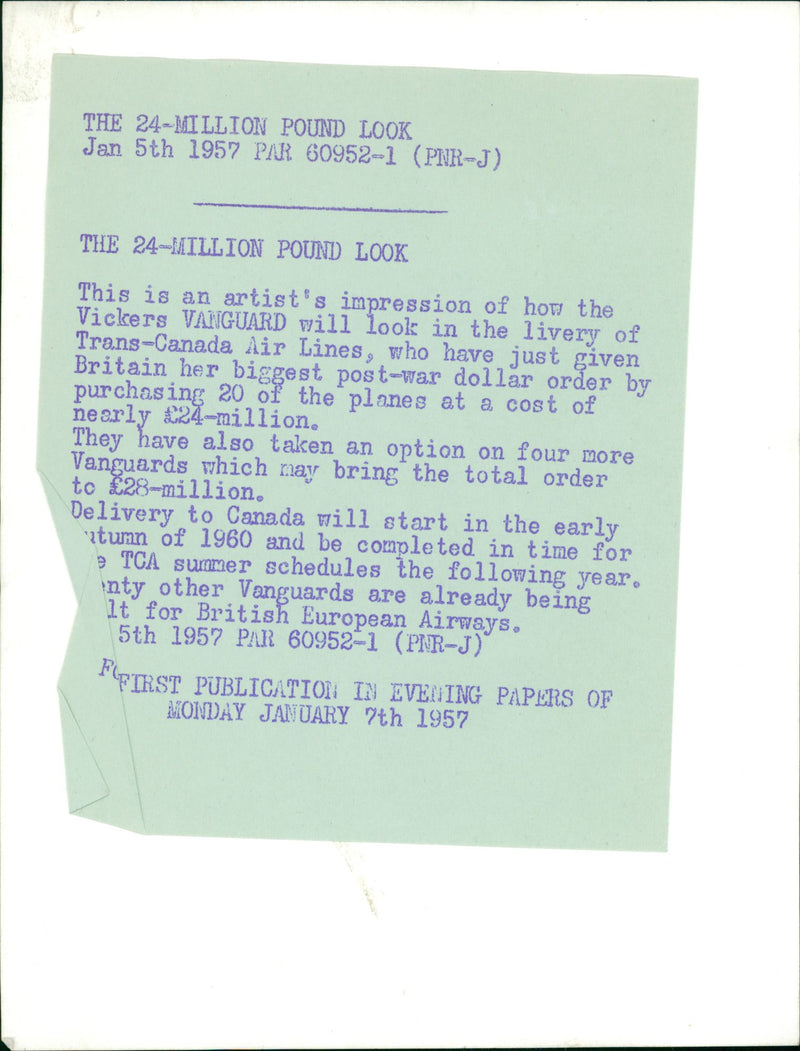 The 24 Million Pound Look. - Vintage Photograph