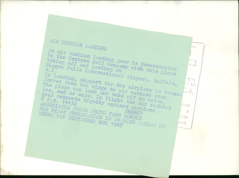 Aircraft: Air Cushion Landing - Vintage Photograph