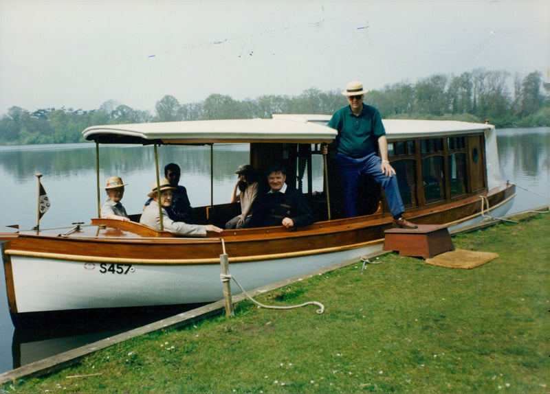 The Edwardian Style river launch "Lady Beatrice" at South Walshaw - Vintage Photograph