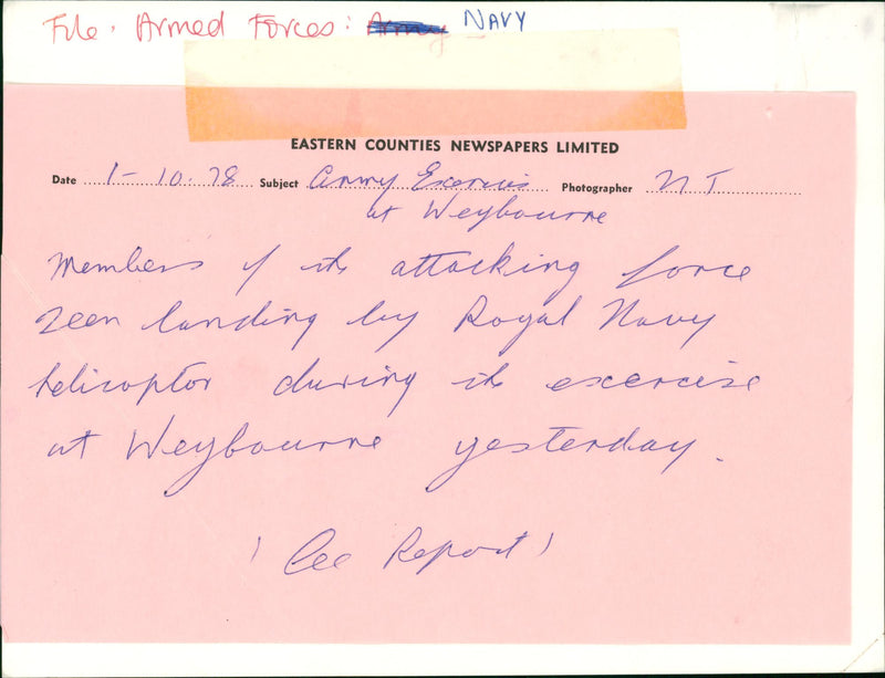 Royal Navy Helicopter - Vintage Photograph