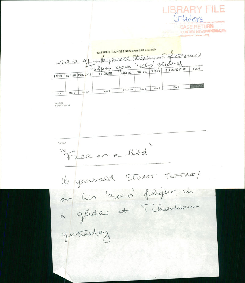 Gliders: Stuart Jeffrey - Vintage Photograph