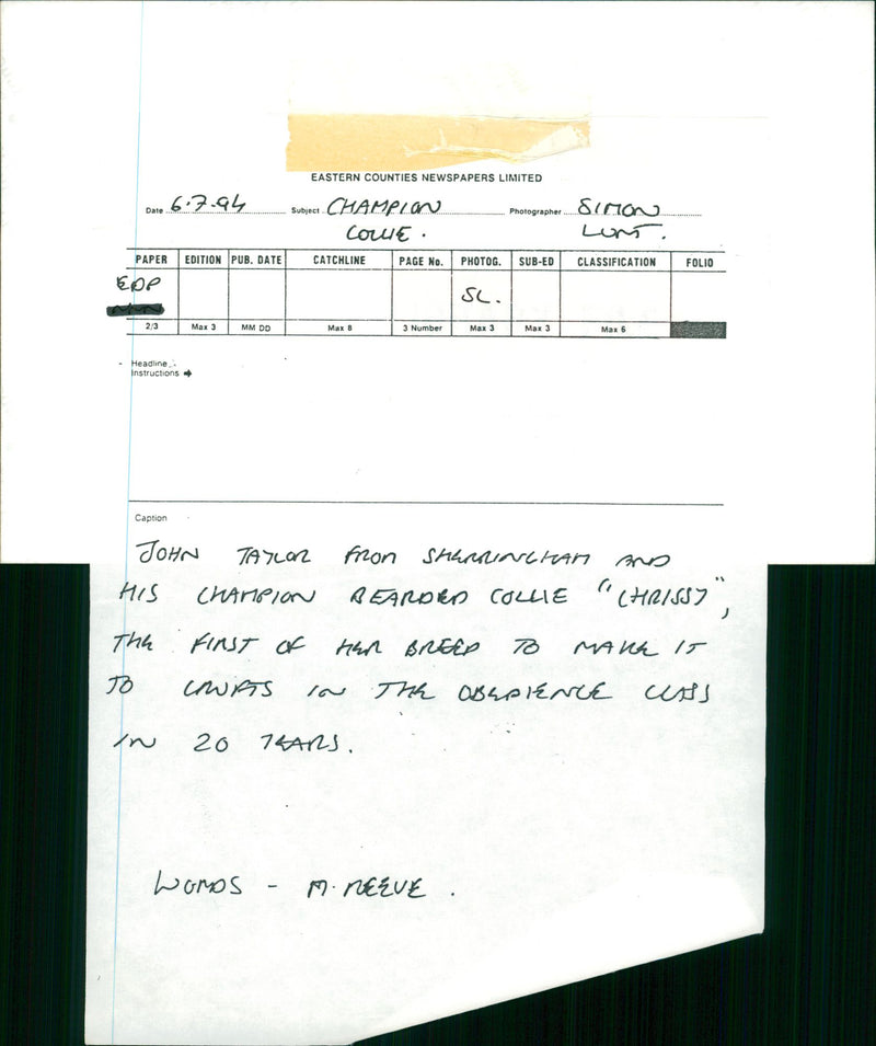 John taylos with his dog. - Vintage Photograph