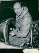 Neville Duke pilot flight arrivals to Copenhagen - Vintage Photograph