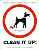 Clean it up dog poop signage. - Vintage Photograph