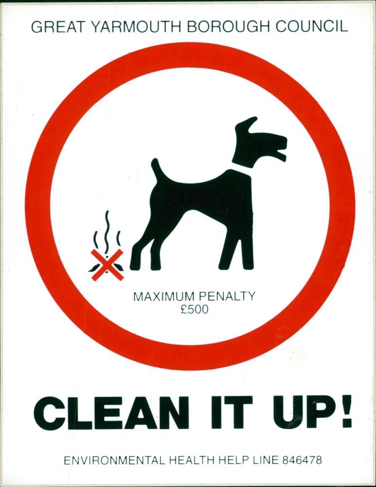 Clean it up dog poop signage. - Vintage Photograph