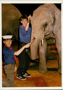 Elephant wash - Vintage Photograph