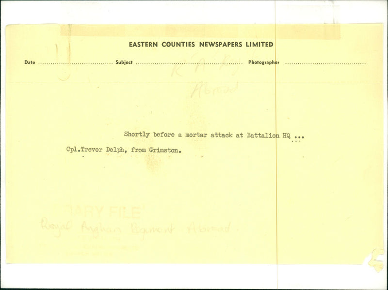 Royal Anglian Regiment Infantry regiment of the British Army. - Vintage Photograph